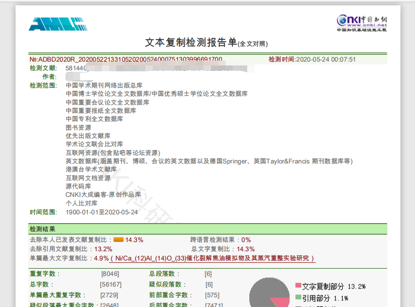 知网硕博高校内部检测系统